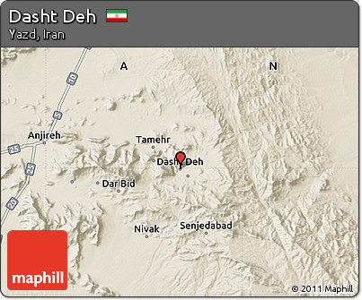 Shaded Relief Map of Dasht Deh