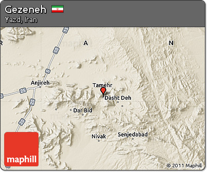 Shaded Relief Map of Gezeneh
