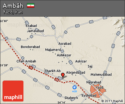 Shaded Relief Map of Ambāh