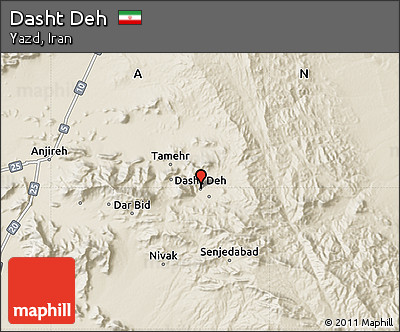 Shaded Relief Map of Dasht Deh