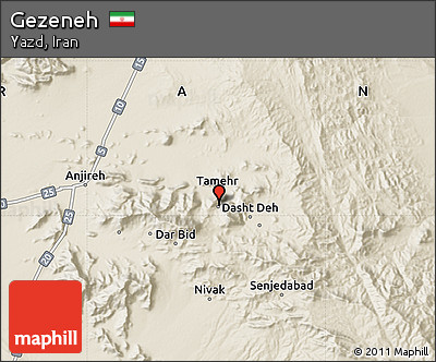Shaded Relief Map of Gezeneh