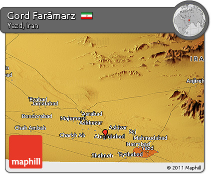 Physical Panoramic Map of Gord Farāmarz