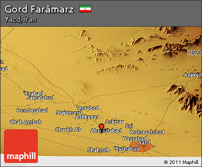 Physical Panoramic Map of Gord Farāmarz