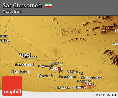 Physical Panoramic Map of Sar Cheshmeh