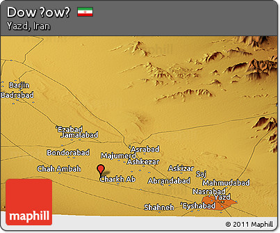 Physical Panoramic Map of Dow Ḩowẕ