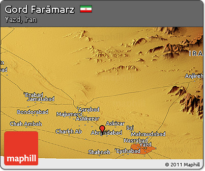 Physical Panoramic Map of Gord Farāmarz