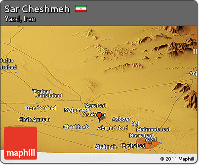 Physical Panoramic Map of Sar Cheshmeh