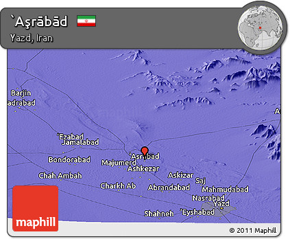 Political Panoramic Map of `Aşrābād