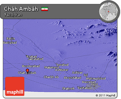 Political Panoramic Map of Chāh Ambāh