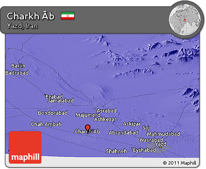 Political Panoramic Map of Charkh Āb