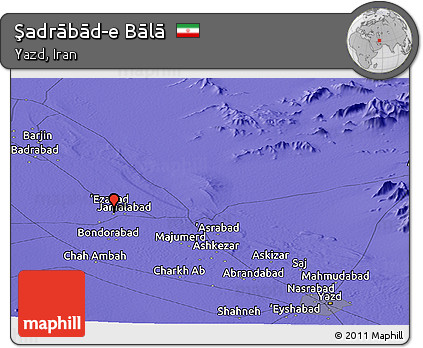 Political Panoramic Map of Şadrābād-e Bālā
