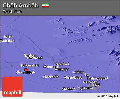 Political Panoramic Map of Chāh Ambāh