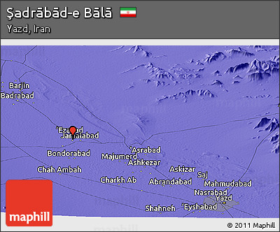 Political Panoramic Map of Şadrābād-e Bālā