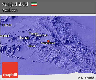 Political Panoramic Map of Senjedābād