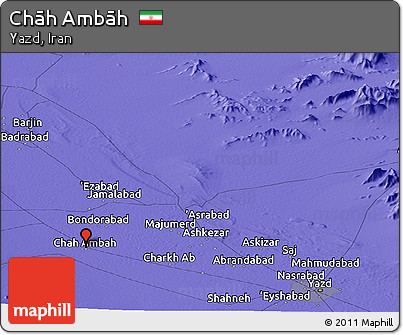 Political Panoramic Map of Chāh Ambāh