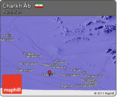 Political Panoramic Map of Charkh Āb