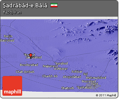 Political Panoramic Map of Şadrābād-e Bālā