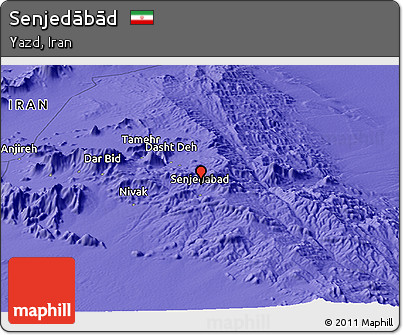 Political Panoramic Map of Senjedābād