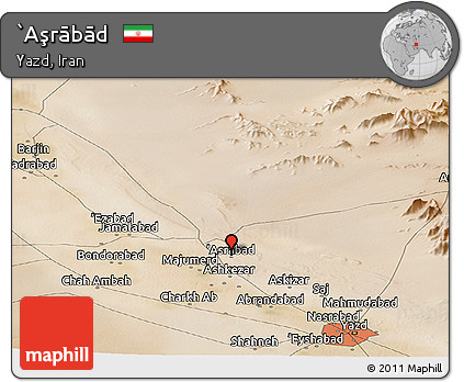 Satellite Panoramic Map of `Aşrābād