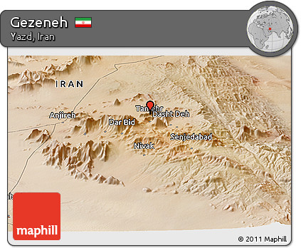 Satellite Panoramic Map of Gezeneh