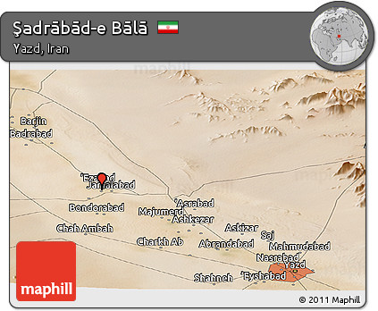 Satellite Panoramic Map of Şadrābād-e Bālā