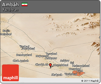 Satellite Panoramic Map of Ambāh