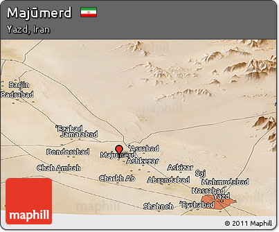 Satellite Panoramic Map of Majūmerd