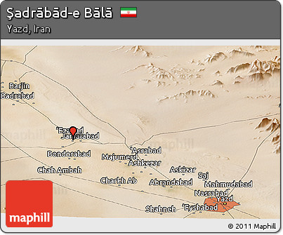 Satellite Panoramic Map of Şadrābād-e Bālā