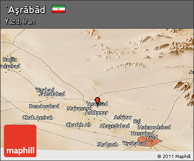 Satellite Panoramic Map of `Aşrābād