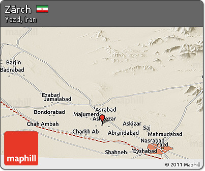 Shaded Relief Panoramic Map of Zārch