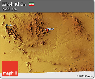 Physical 3D Map of Zīreh Khān