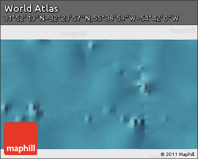 Satellite 3D Map of the Area around 32° 8' 5" N, 55° 10' 29" W