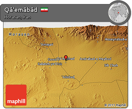 Physical 3D Map of Qā'emābād