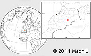 Blank Location Map of the area around 32° 8' 5" N, 5° 1' 30" W