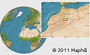 Satellite Location Map of the area around 32° 8' 5" N, 5° 1' 30" W