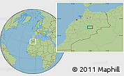 Savanna Style Location Map of the area around 32° 8' 5" N, 5° 1' 30" W