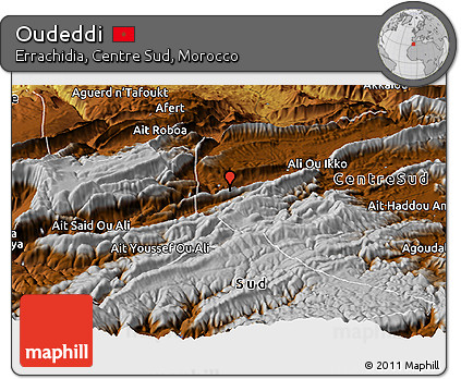 Physical Panoramic Map of Oudeddi