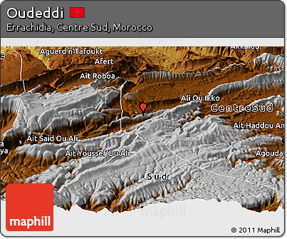 Physical Panoramic Map of Oudeddi