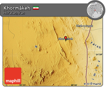 Physical Map of Khormākeh