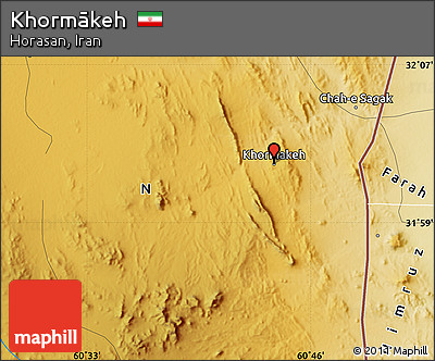 Physical Map of Khormākeh