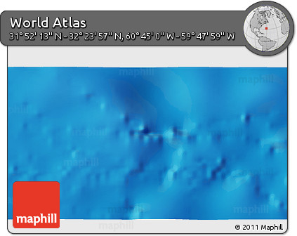 Physical 3D Map of the Area around 32° 8' 5" N, 60° 16' 29" W