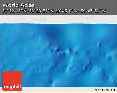 Physical 3D Map of the Area around 32° 8' 5" N, 60° 16' 29" W
