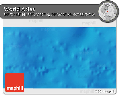 Physical 3D Map of the Area around 32° 8' 5" N, 61° 7' 30" W