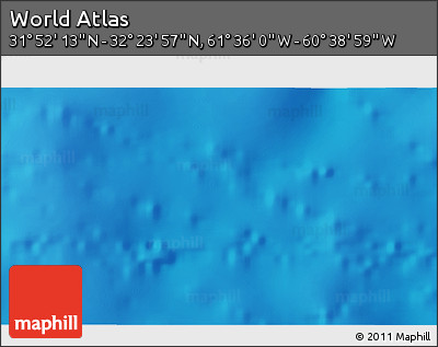 Physical 3D Map of the Area around 32° 8' 5" N, 61° 7' 30" W