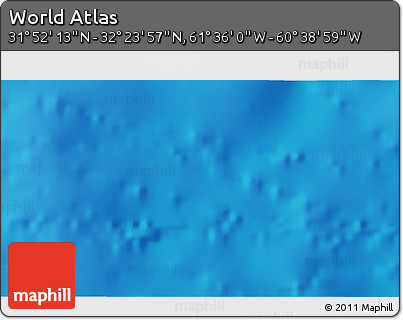 Physical 3D Map of the Area around 32° 8' 5" N, 61° 7' 30" W