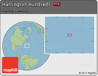 Savanna Style Location Map of Harrington Hundreds