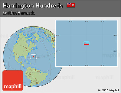 Savanna Style Location Map of Harrington Hundreds
