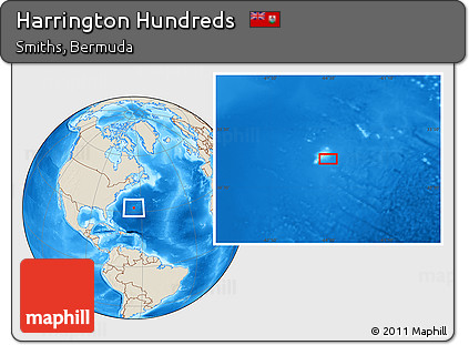 Shaded Relief Location Map of Harrington Hundreds