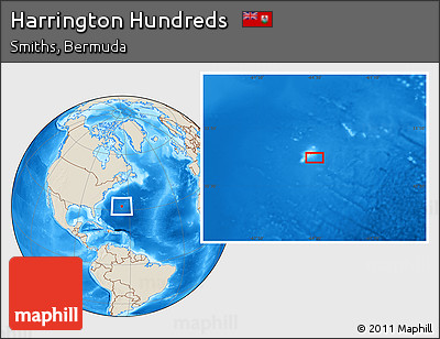 Shaded Relief Location Map of Harrington Hundreds