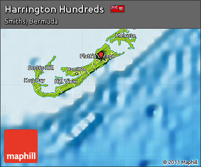 Physical Map of Harrington Hundreds